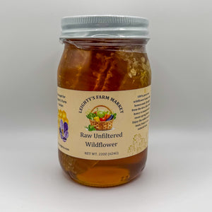 Raw Unfiltered Wildflower Honey + Comb 22oz