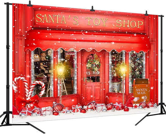 DePhoto Santa's Toy Shop Candy Cane in Snow World - DO NOT ADD TO CART, FOLLOW LINK