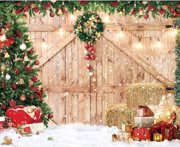 Haboke Rustic Christmas Barn Wood Door - DO NOT ADD TO CART, FOLLOW LINK