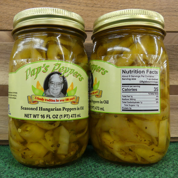 Pap's Peppers - Seasoned Hungarian Peppers in oil